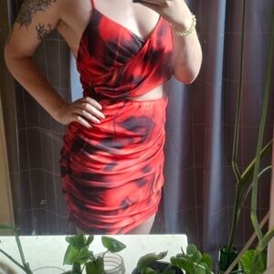 Fashion Nova Black and Red Sexy Dress